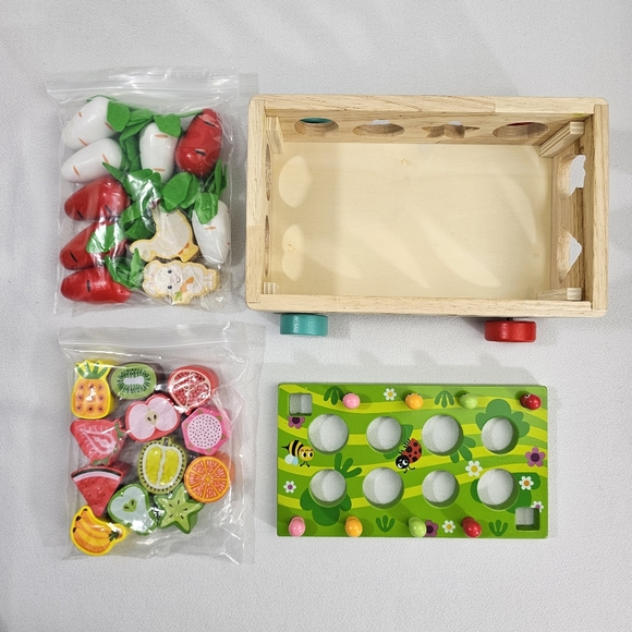 Fruit Harvest Fun Game Car Wooden Toy By Skyfield - Picture 6 of 13